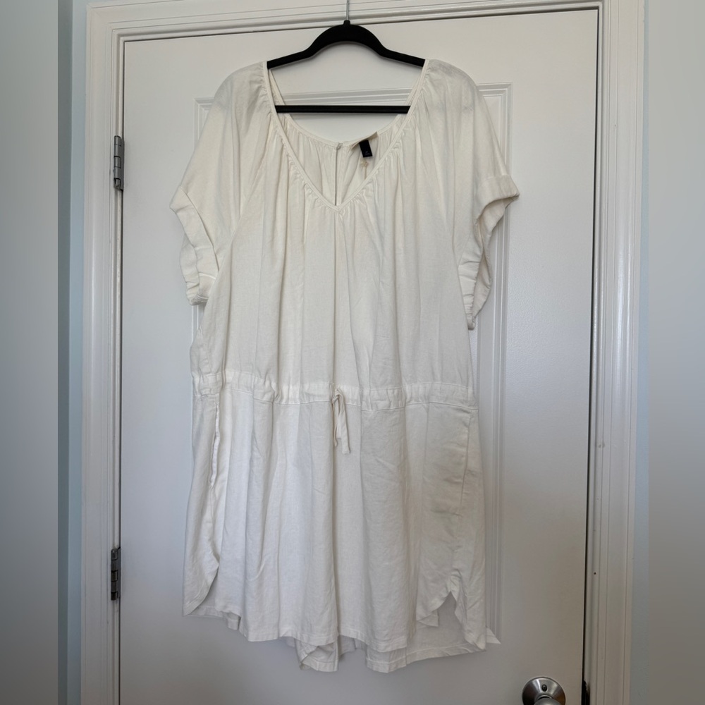 Universal Thread Women’s Linen Short Sleeve Romper White Size 2X NWT